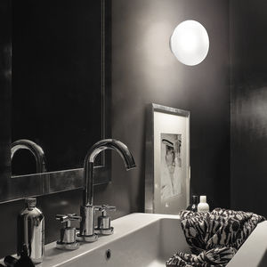 contemporary wall light / blown glass / LED / round