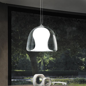 pendant lamp / contemporary / crystal / white