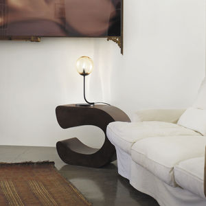 table lamp / contemporary / blown glass / black