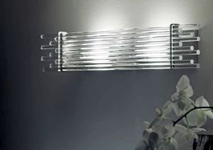 original design wall light / glass / metal / handmade