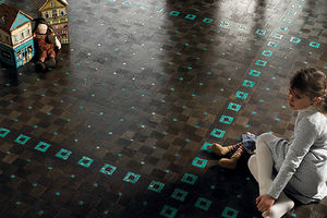 solid parquet floor / glued / painted