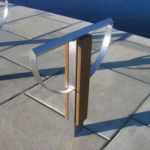 steel bike rack / wooden / for public spaces