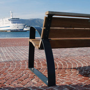 public bench / contemporary / wooden / metal