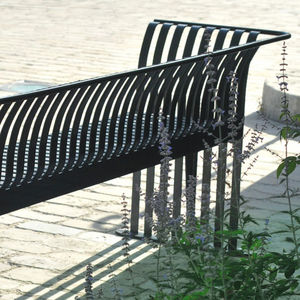 public bench / traditional / metal / with armrests
