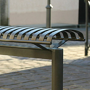 public bench / contemporary / metal / stand-up