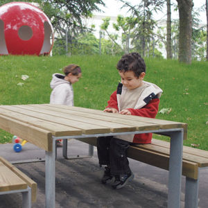 contemporary picnic table / wooden / rectangular / child's unisex