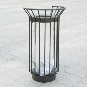 public trash can / metal / anti-terrorism / contemporary