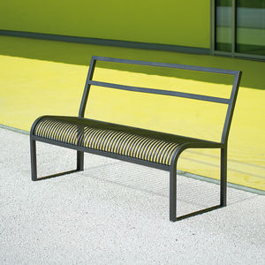 public bench / contemporary / steel / wooden