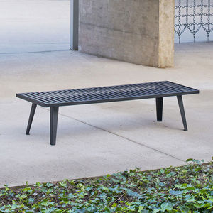 public bench / contemporary / steel / wooden