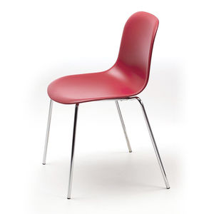 Scandinavian design visitor chair / fabric / steel / chrome steel