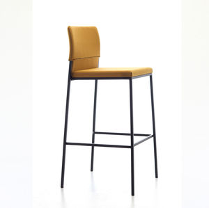 contemporary bar chair / upholstered / with footrest / fabric