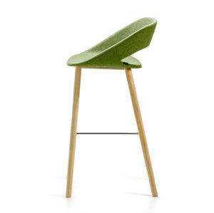 contemporary bar chair / upholstered / sled base / fabric