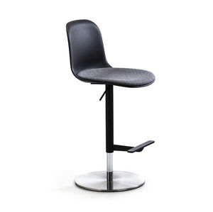 contemporary bar chair / with footrest / central base / adjustable
