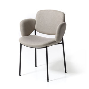 Scandinavian design restaurant chair / upholstered / with armrests / bistro