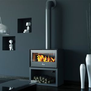 wood heating stove / contemporary / steel