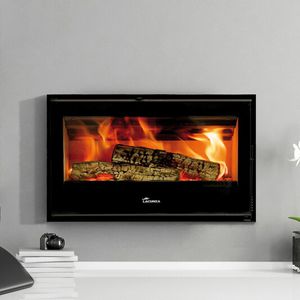 wood-burning fireplace / contemporary / closed hearth / built-in