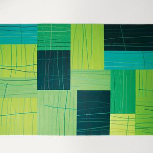 contemporary rug / striped / wool / felt
