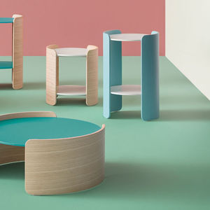 contemporary side table / oak / plywood / laminate