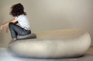 original design upholstered bench / wool / for public buildings / for hotels