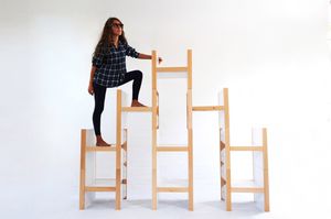 modular shelf / contemporary / wooden / steel