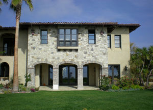 casement window / wooden / bronze / double-glazed