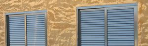 sliding shutters / aluminum / window / louvered