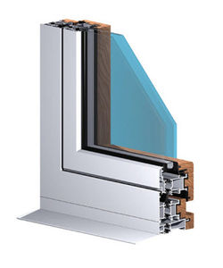 tilt-and-turn window / wooden / aluminum / double-glazed