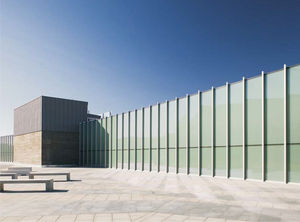 stick system curtain wall / aluminum and glass