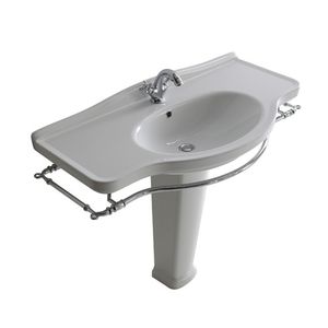 free-standing washbasin / oval / ceramic / traditional