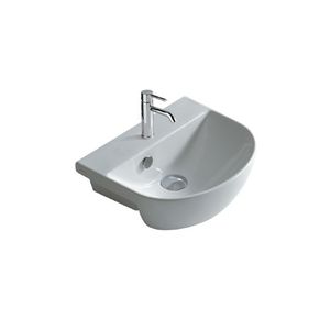 semi-recessed washbasin / ceramic / contemporary