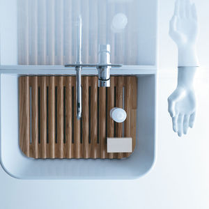 wall-mounted soap dish / ceramic