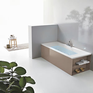 acrylic bathtub / with integrated cupboards / hydromassage / chromotherapy