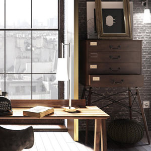 table lamp / contemporary / iron / glass