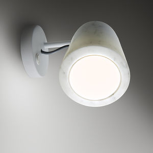 contemporary wall light / iron / methacrylate / marble