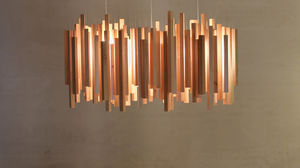 pendant lamp / original design / birch / incandescent