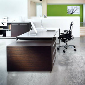executive desk / metal / glass / laminate