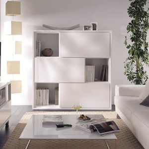 contemporary bookcase / MDF / lacquered MDF