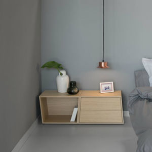 contemporary bedside table / wooden / with drawer