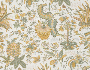 upholstery fabric / floral pattern / cotton / hand-printed