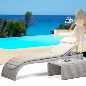 contemporary sun lounger / painted aluminum / resin wicker / garden