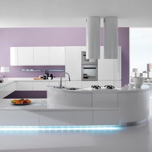 contemporary kitchen / laminate / island / lacquered