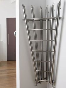 hot water radiator / stainless steel / original design / vertical
