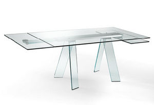 contemporary table / glass / extending