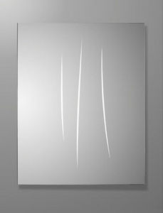 wall-mounted mirror / contemporary / rectangular / illuminated