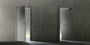 indoor door / swing / aluminum / flush