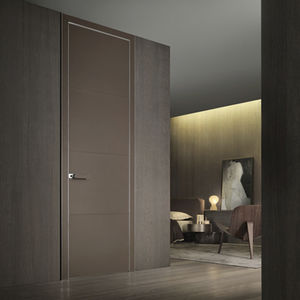 swing door / aluminum / flush / glazed