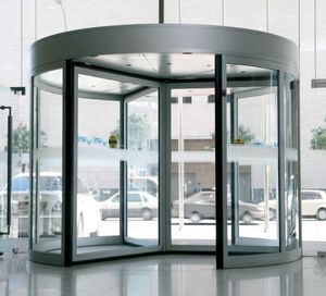 entry door / revolving / stainless steel / for public buildings