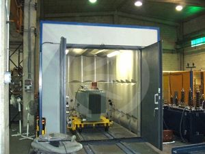 swing industrial door / metal / acoustic / for the food industry