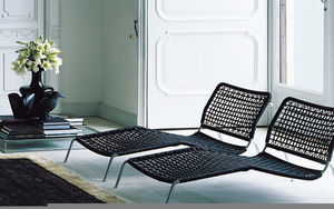 contemporary chaise longue / wicker / by Piero Lissoni