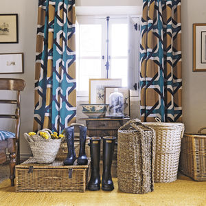 upholstery fabric / for curtains / geometric pattern / linen